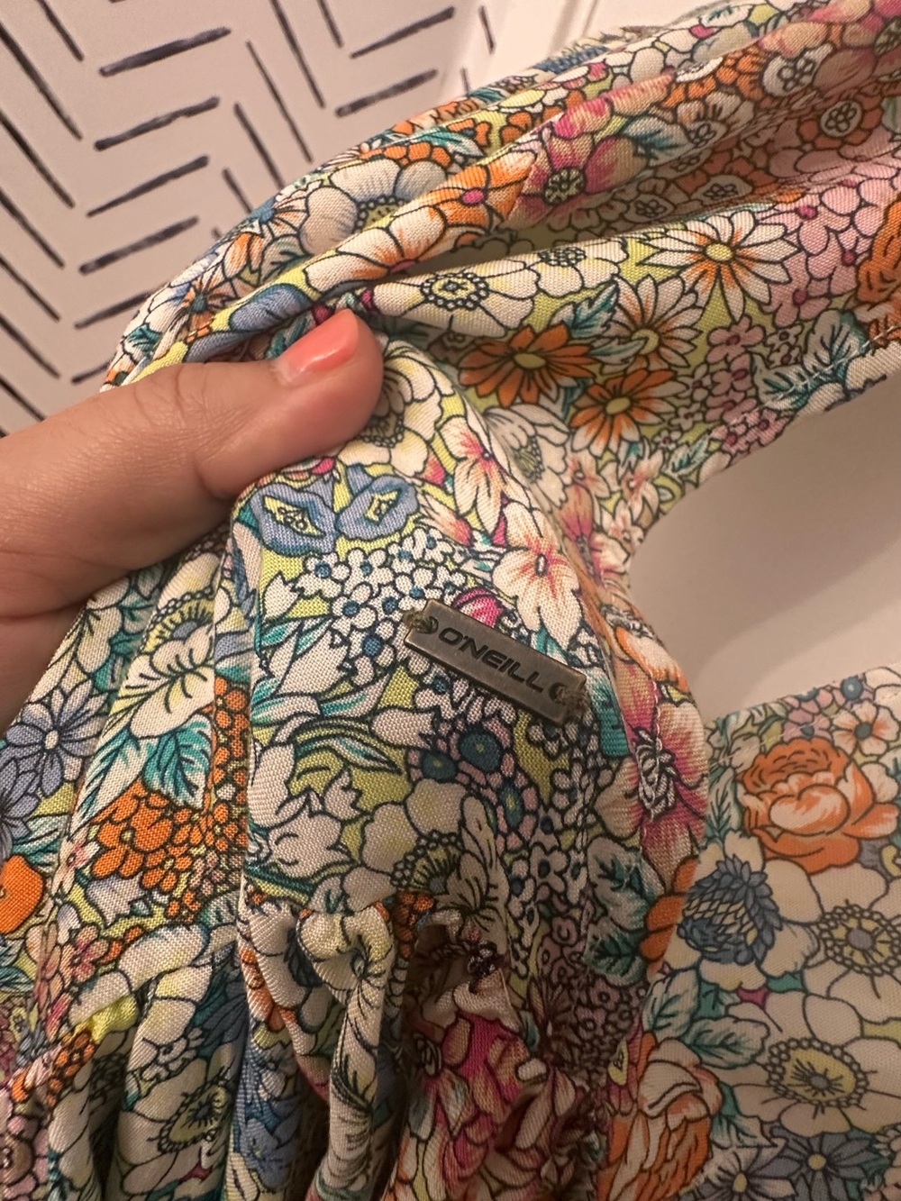 O'Neill Multicolor Floral V-Neck Mini Dress - Picture 5 of 6